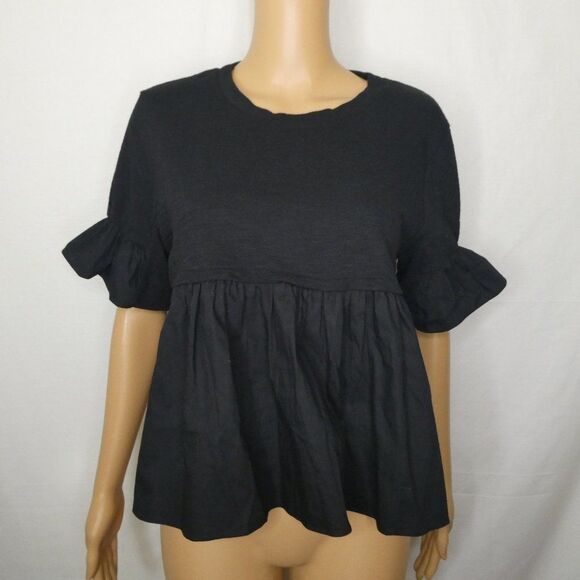 English Factory Babydoll Ruffle Sleeve Blouse NWT - Picture 1 of 10